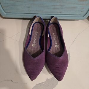 Rothy's Plum Knit Pointed Toe Flats Ballerina